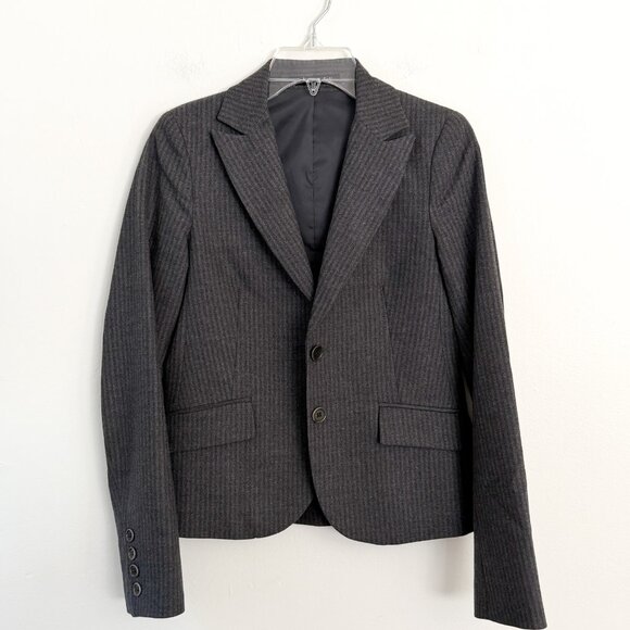 theory // gray wool striped blazer + trouser set (blazer 0 / trousers 2) - Picture 2 of 16